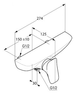 Смеситель для душа Kludi Ambienta хром 537100575